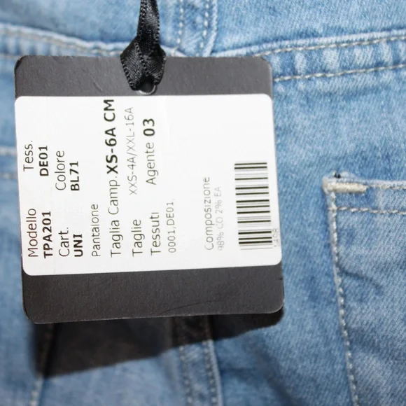 Tagliatore Five Pocket Kids Light Wash Denim.Belt Hoops.Sz. XS/6